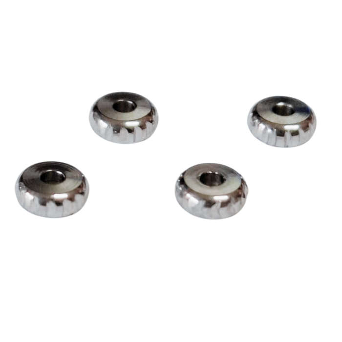 45 x Washer beads w Edge Texture, Stainless steel, 2x4mm