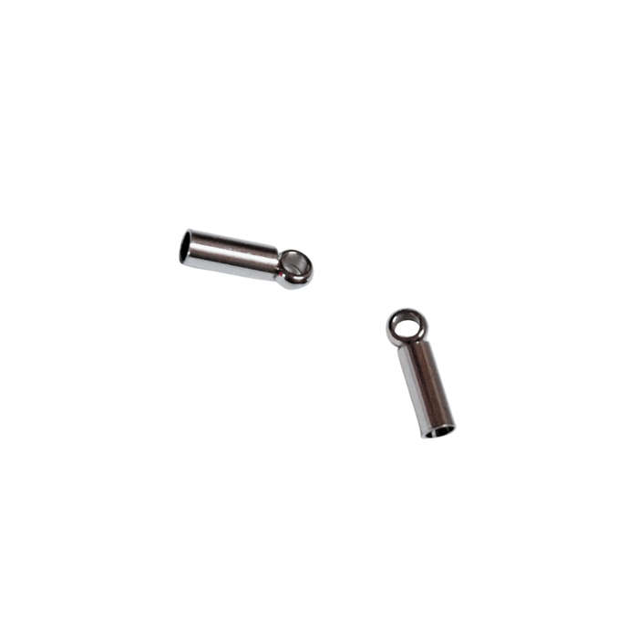 End caps for 4mm string in stainless steel, 6 pcs