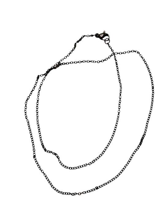 12 pcs Stainless steel chain w clasp, 1.6mm, 48cm, black
