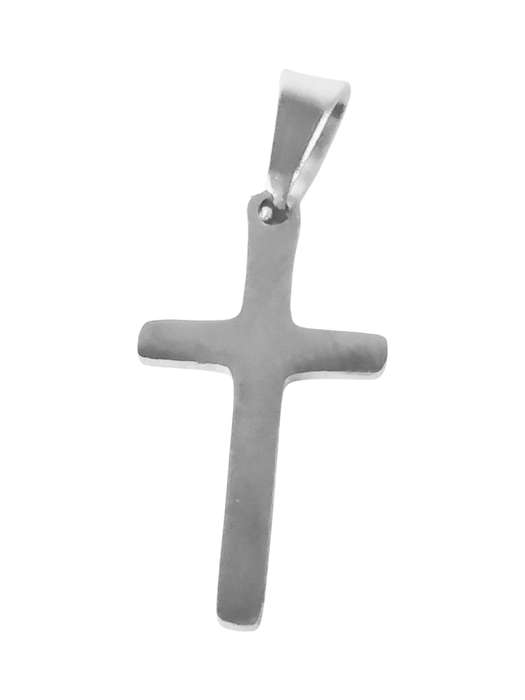 Stainless Steel Pendant, Cross, 25 mm with bail