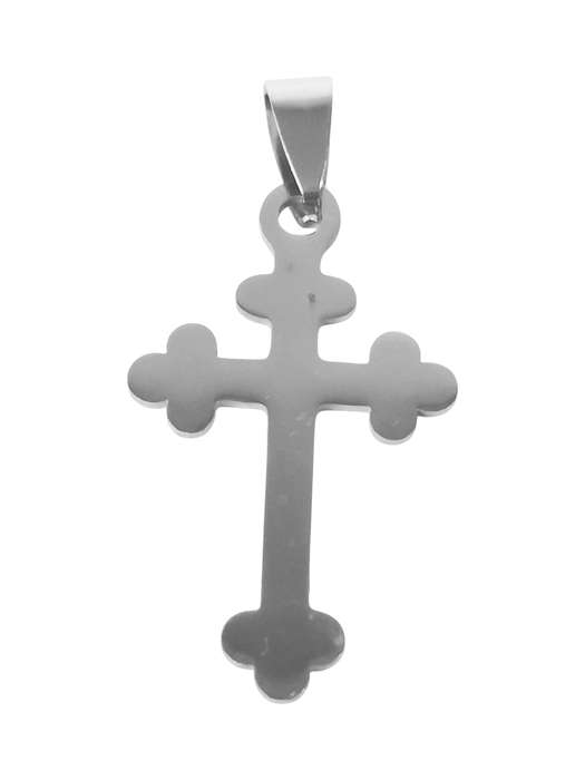 Stainless Steel Pendant, Gothic Cross 35mm, excl bail
