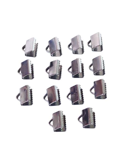 Ribbon crimp end, 8mm wide, Stainless steel