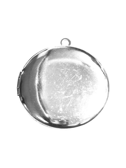 Round disk locket, Stainless steel, 26mm