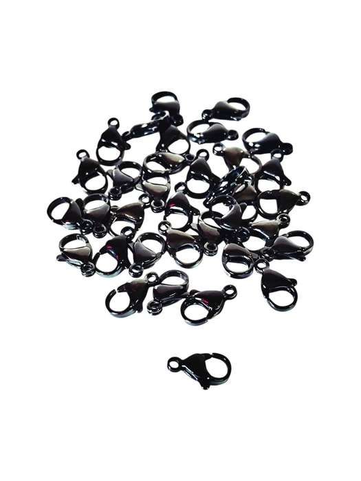 33 pcs Stainless steel Black lobster clasp 13mm