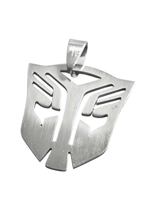 Pendant in stainless steel with bail, Autobot Insignia, 28mm excl bail
