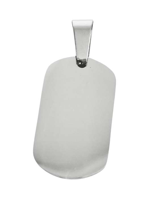 Tag in stainless steel with bail