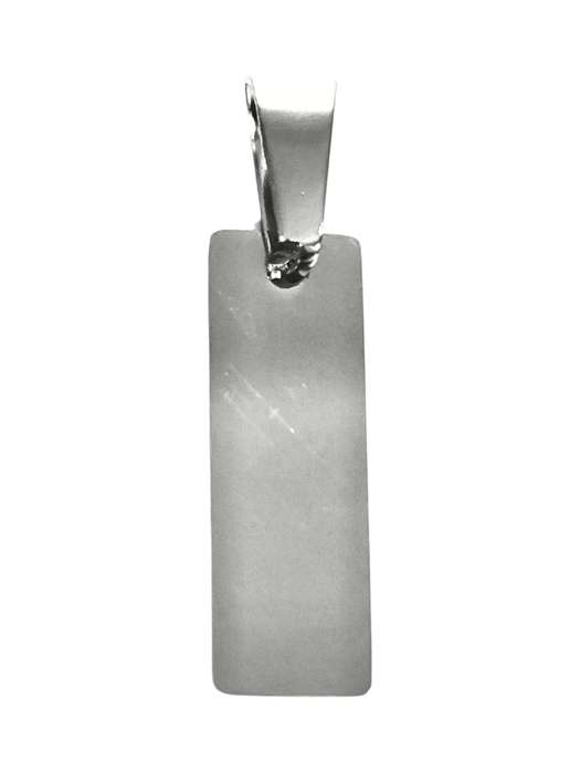 Square tag in stainless steel with bail