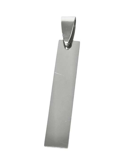 Square tag in stainless steel with bail