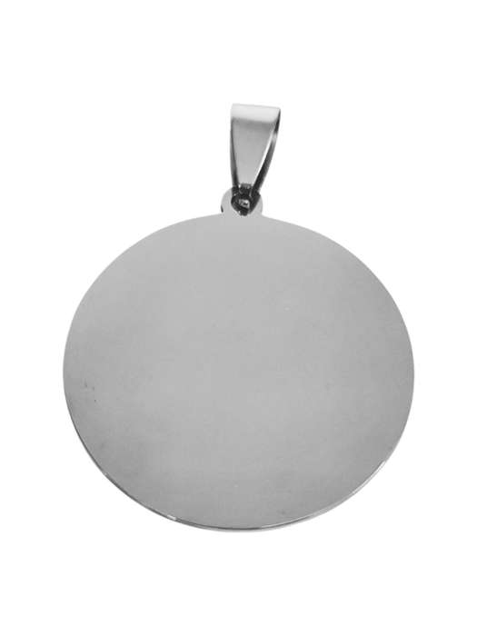 Round tag in stainless steel with bail