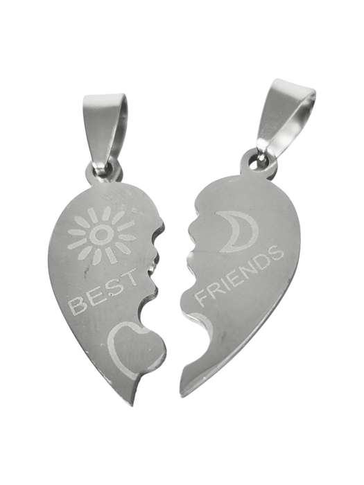 Heart couples pair of pendants 29mm, Best Friends