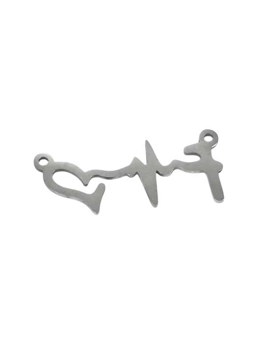 Heart with heartbeat Connector, 30mm