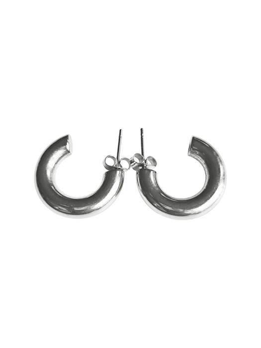 Stainless Steel Hollow Hoop Earring, 21mm