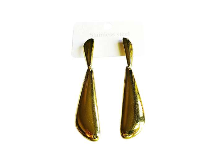 Stainless Steel Drop Earrings, 70mm gold or silver