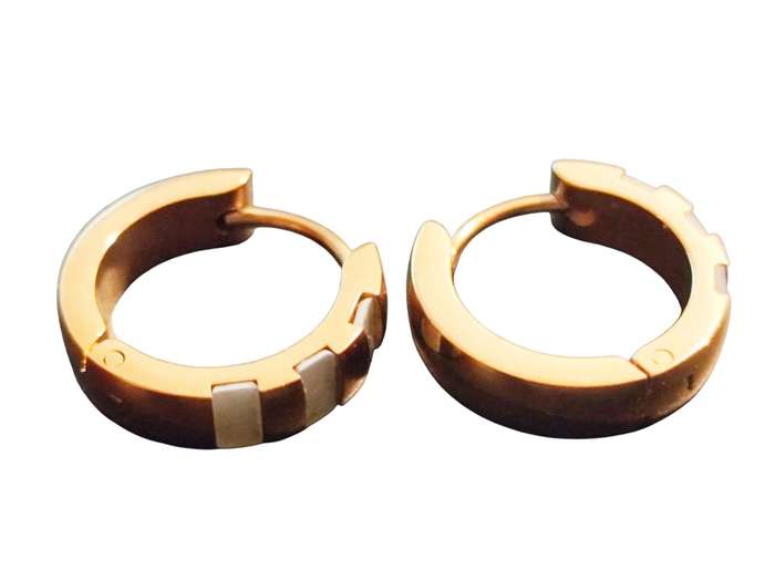 Stainless Steel Earrings Huggies, 16x5mm (Gold)