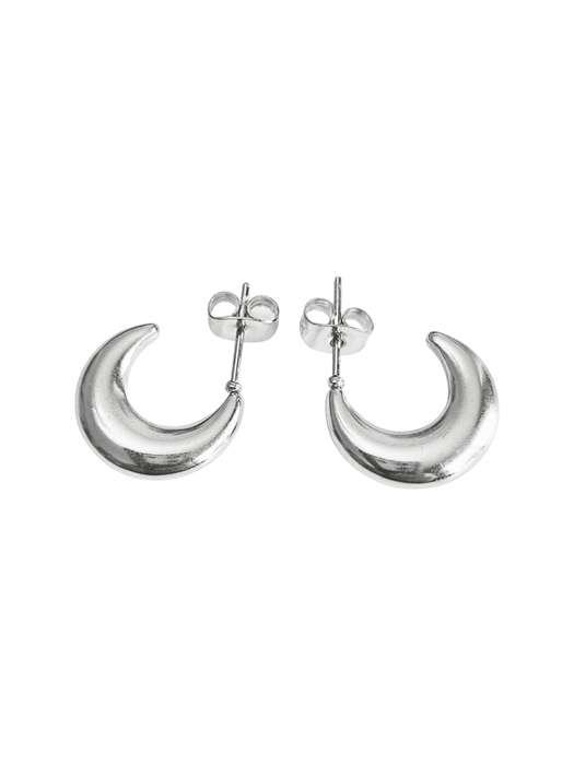 Stainless Steel Crescent Moon Earring, 15mm