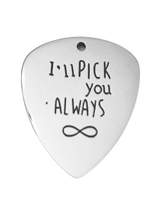 Pick Pendant in stainless steel, 30mm excl bail