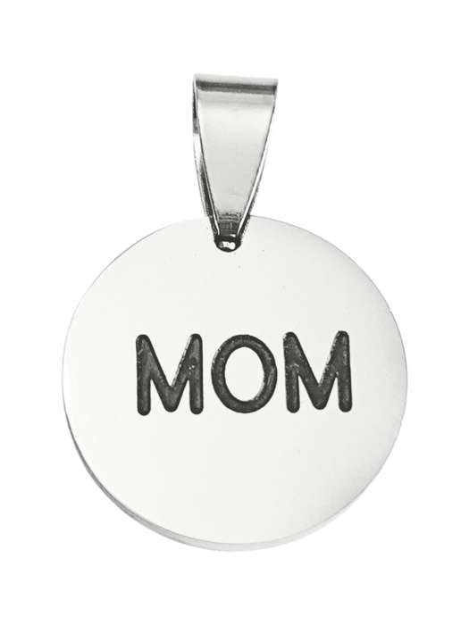Mom Pendant in stainless steel, 18mm excl bail