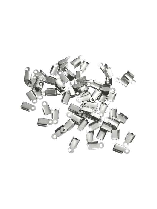 Cove Clasps Cord End, 4.2 x 9mm, Stainless steel 50pcs