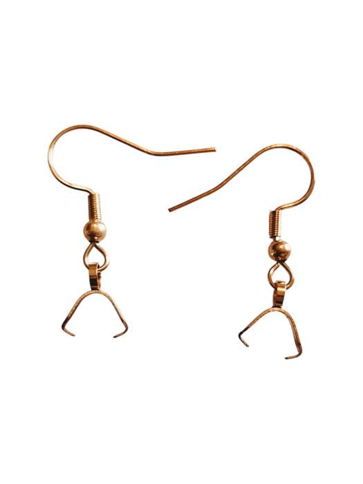 Shepherds hook pair in stainless steel, 26mm, Rose Gold