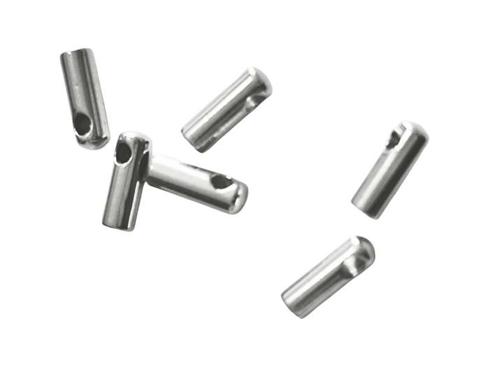 End caps for 1mm string in stainless steel, 6 pcs