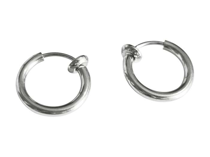False piercing earring in stainless steel, 14.2mm
