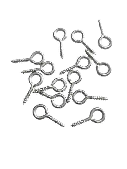 Stainless Steel Screw Eye Pins, 15mm, 12 Pcs