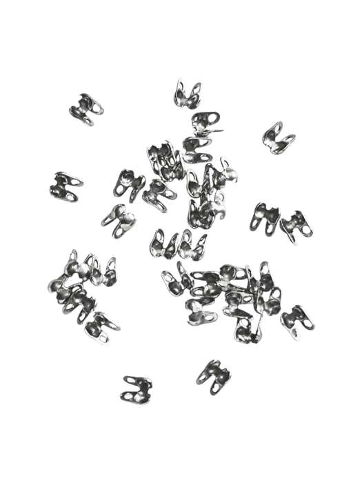Clamshell bead end, Stainless steel, 3.5mm, 70 pcs