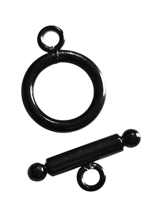 Bar and Toggle Clasp, Stainless steel, Black