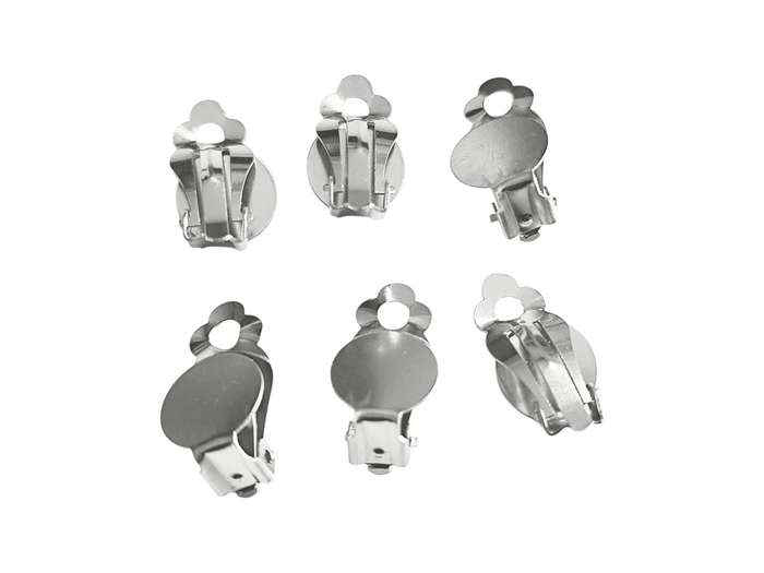 Clip on Earring with Flat Bezel