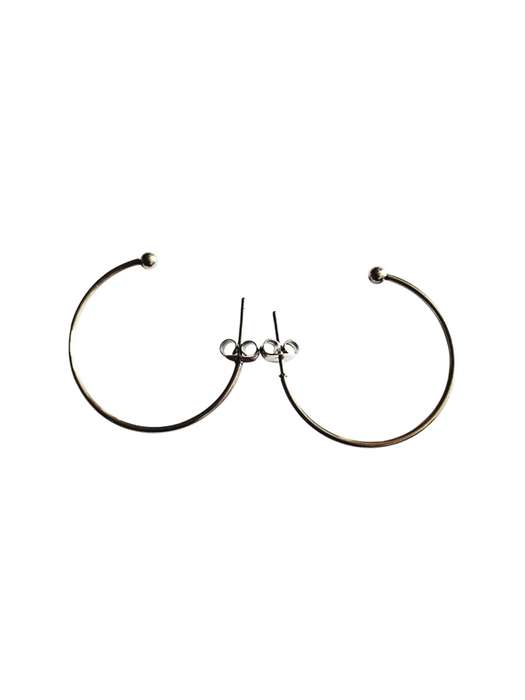 C- shaped pair of earrings, Stainless steel