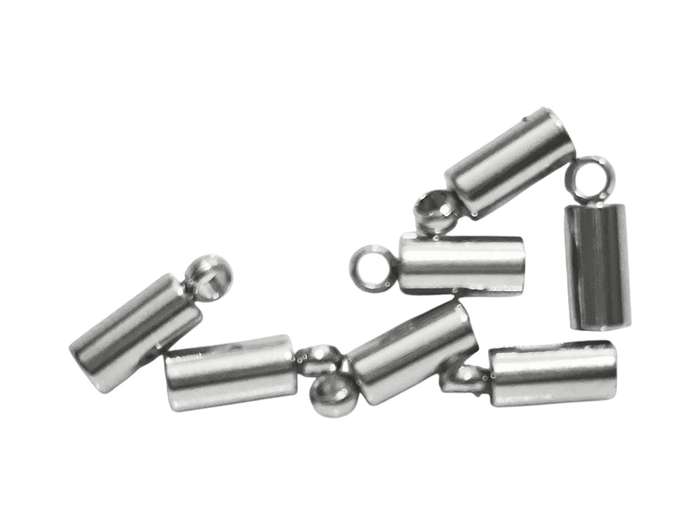 End caps for 1mm cable in stainless steel, 7 pcs
