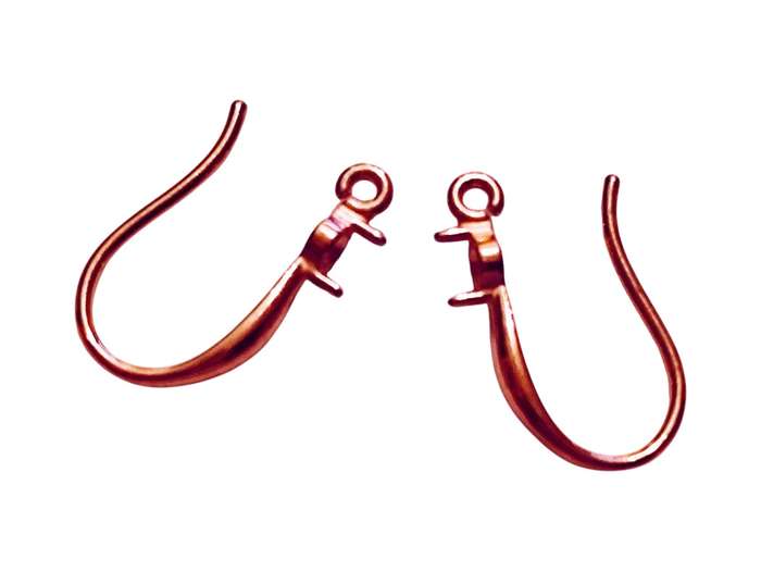 Fish Hook Earring Pair with hook and gemstone cup 2.5mm