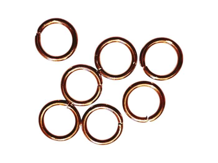 8mm x 1.4mm, Jumprings in Rose Gold Stainless Steel, 7 Pcs