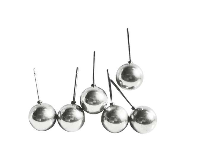 Stainless Steel Ball Stud Earrings, 3 pairs