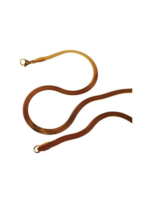 Blade Chain with lobster clasp, Stainless steel, 60cm, Gold