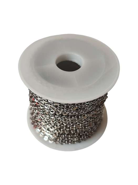 Cable chain 1.5mm wide, Stainless steel, 9 meter long