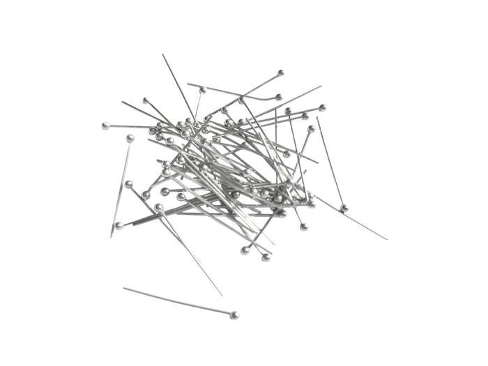 25mm x 0.6mm, Stainless Steel head pins, 55pcs