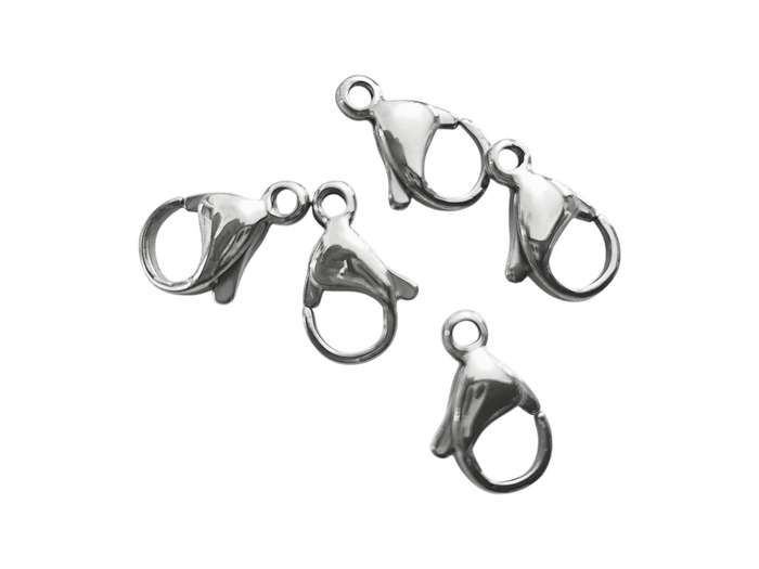 Stainless steel lobster clasp, 13mm, 5 pcs