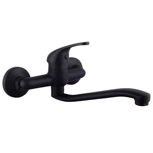 Krystal Sink | Kitchen Mixer Tap Faucet Wall Lever Matte Black