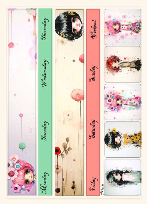 BigEyeBeauty 1: Cute Journaling Stickers in Pastel Pink