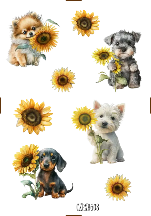 You Are My Sunshine Sticker Sheet - Paws-itively Adorable Autumn Craft Stickers with Dogs