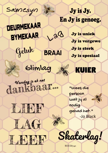 Vintage Yellow Bee Sticker Sheet - Craft Stickers, Journaling Stickers