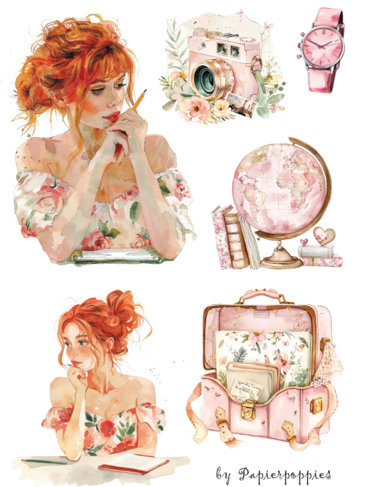 Glam Craft Stickers: Stunning Pink Pastel Sheets for Journaling