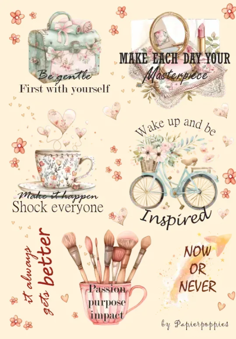 Chic Journaling Stickers: Stunning Pastel Sayings Delight