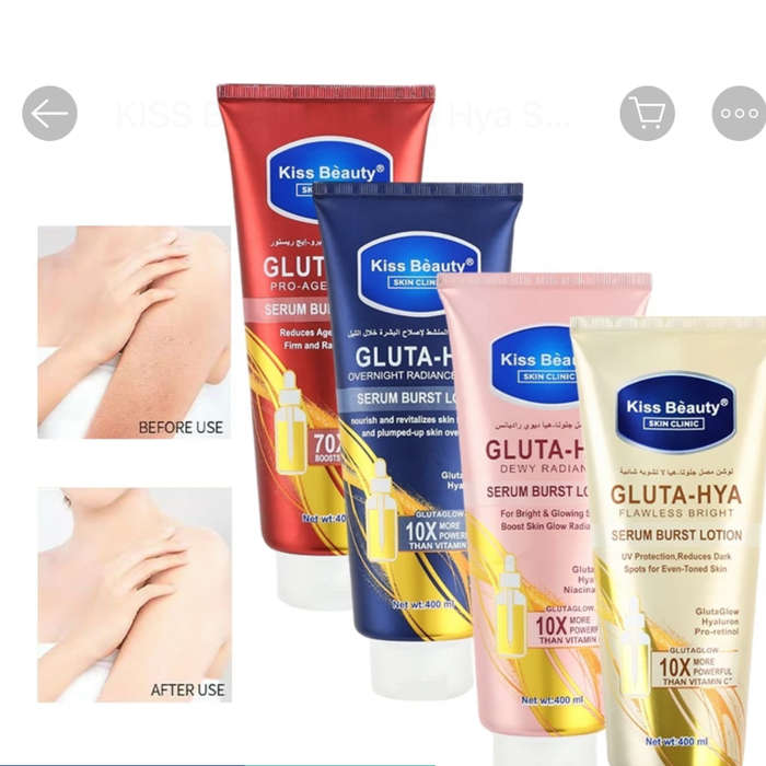 KISS BEAUTY Gluta Hya Serum Burst Lotion Flawless Bright GlutaGlow Hyaluton Pro-retinol 400ml