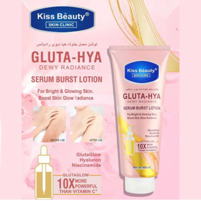 KISS BEAUTY Gluta Hya Serum Burst Lotion Flawless Bright GlutaGlow Hyaluron Naicinamide 400ml