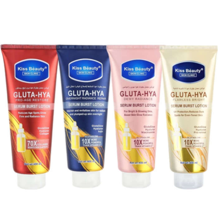 KISS BEAUTY Gluta Hya Serum Burst Lotion Flawless Bright GlutaGlow Hyaluton Pro-retinol 400ml