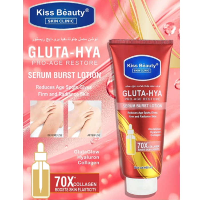 KISS BEAUTY Gluta Hya Serum Burst Lotion Flawless Bright GlutaGlow Hyaluron Collagen 400ml