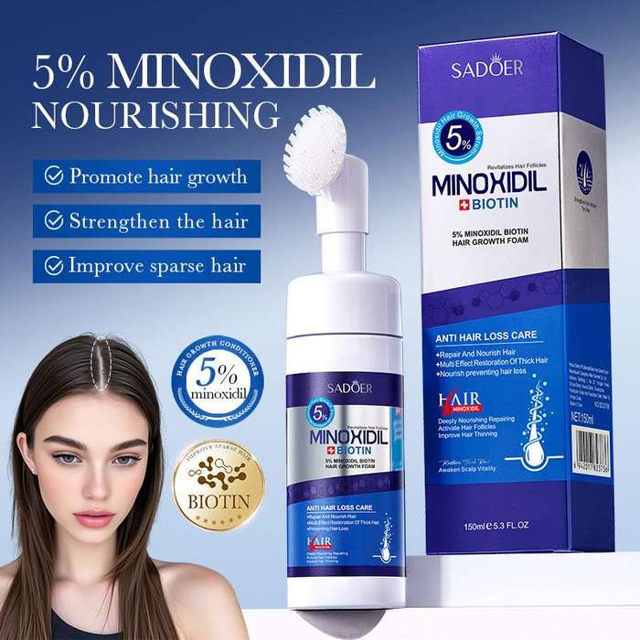 SADOER Minoxidil + Biotin Anti-Hair Loss Foam (5%)