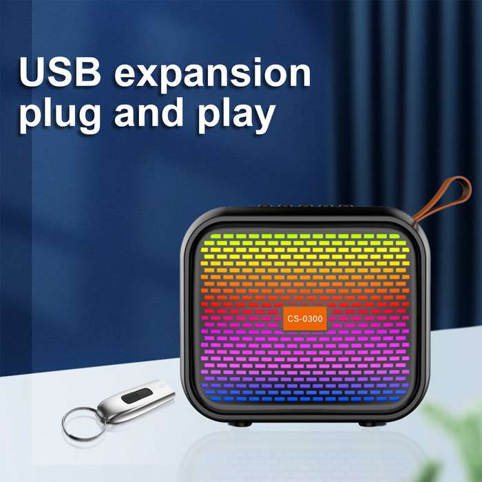 CS-0300  Bluetooth RGB Multimedia Speaker With USB &amp; Micro SD Card Playback FM Radio 3"